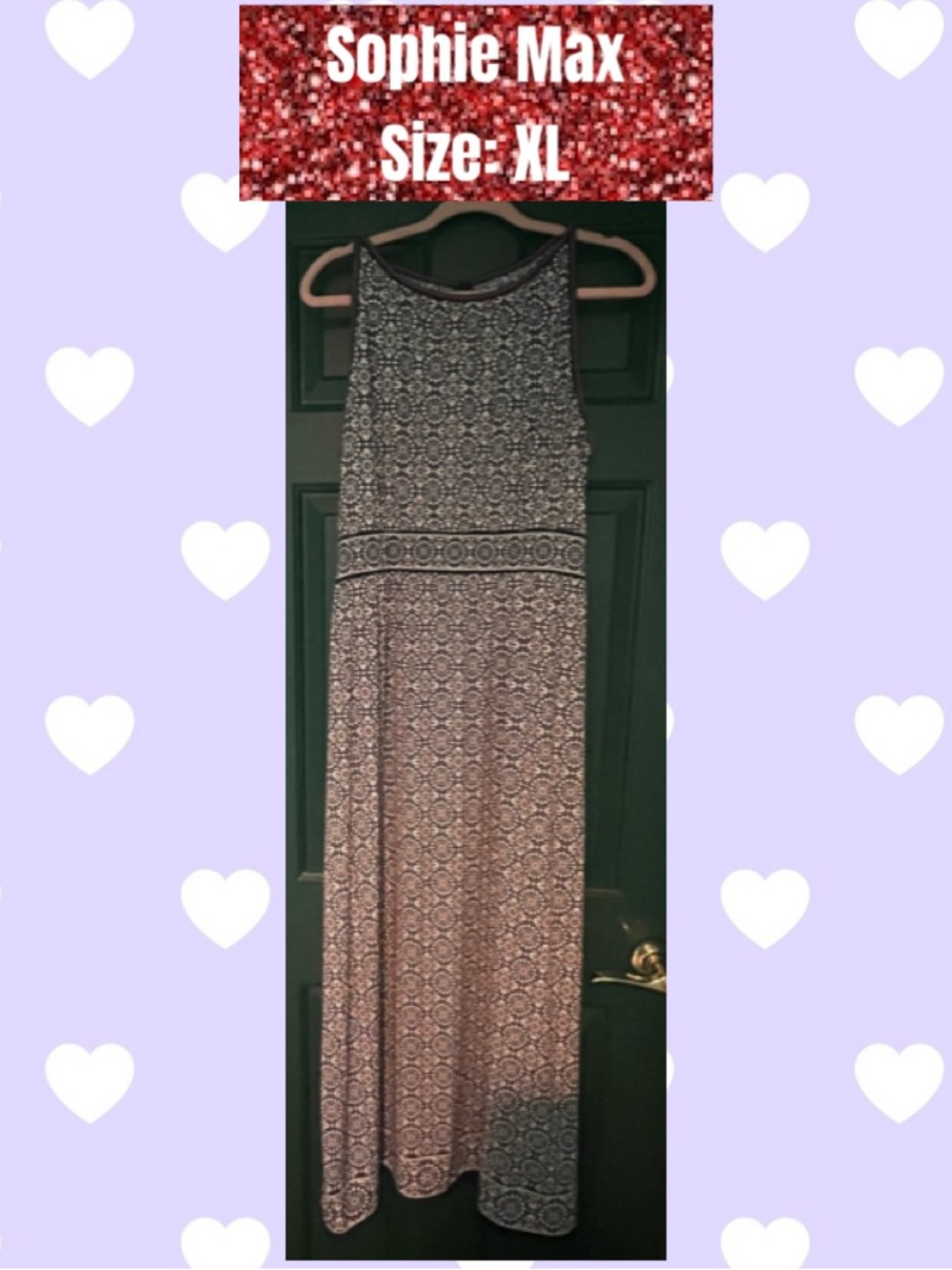 Sophie Max Black and White Geometric Maxi Dress